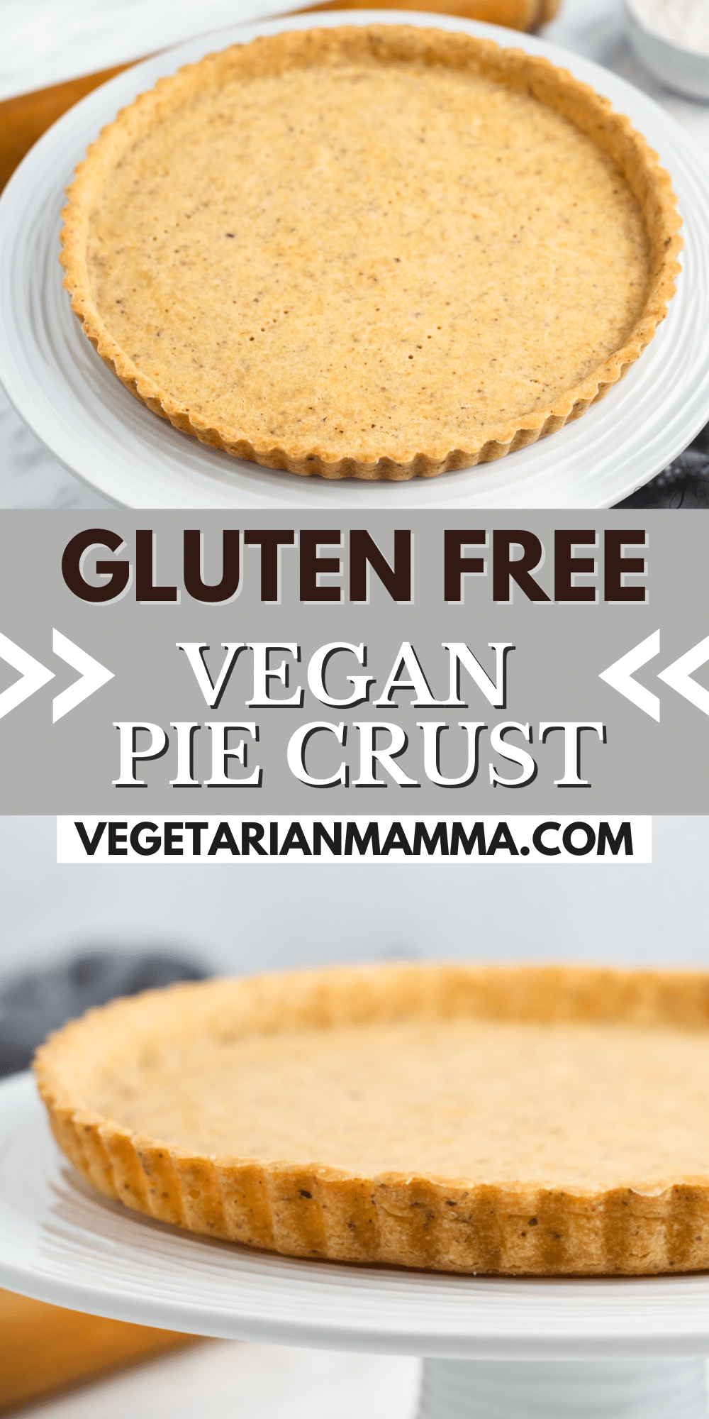 Vegan Pie Crust is flaky, buttery, and oh-so-easy with the food processor! Learn how to use this gluten-free pie crust recipe for delicious savory or sweet pies that don't take all day to make.