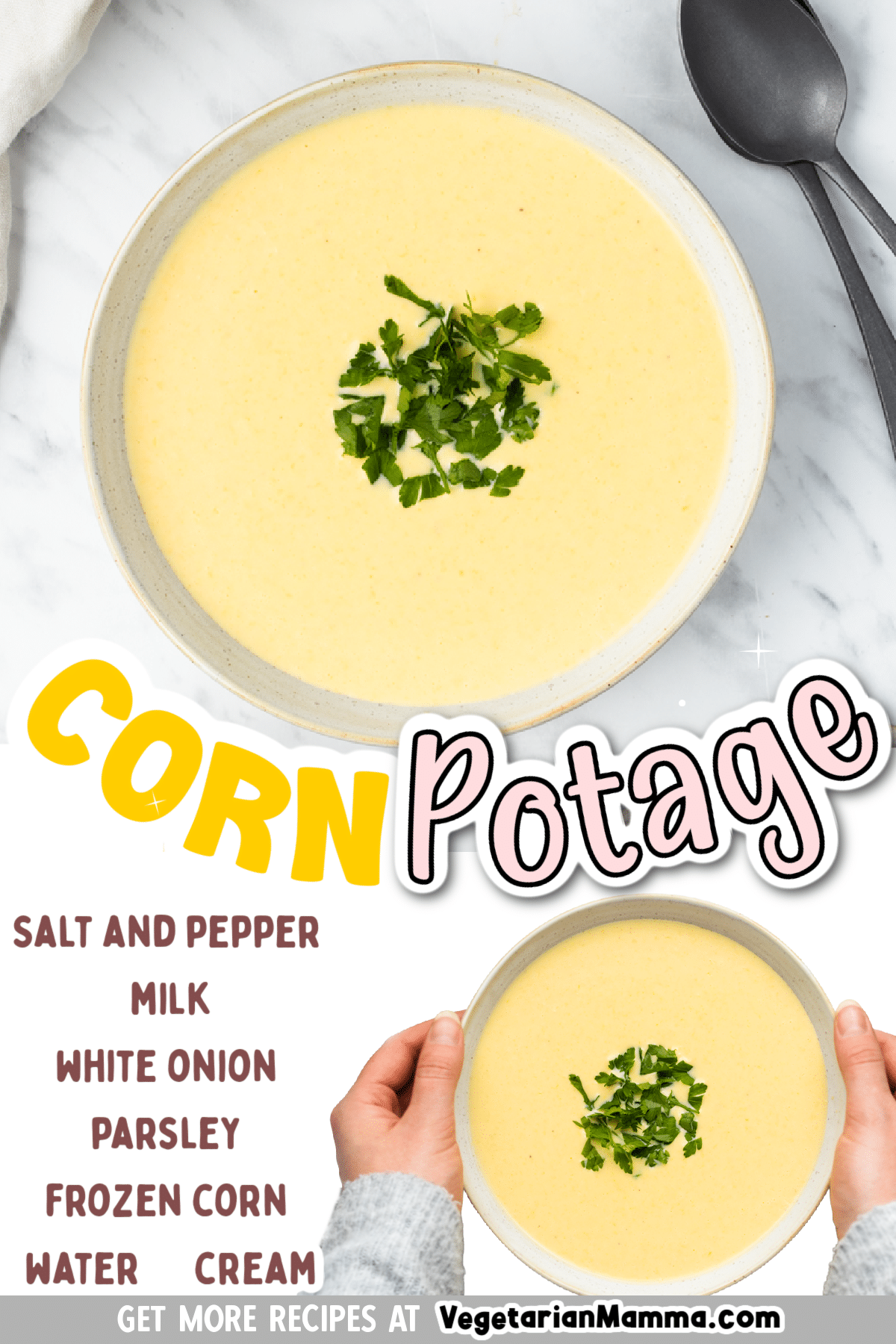 Corn Potage is a deliciously creamy corn soup, popular in Japan. You will love how easy it is to make this corn porridge using frozen corn and simple ingredients.