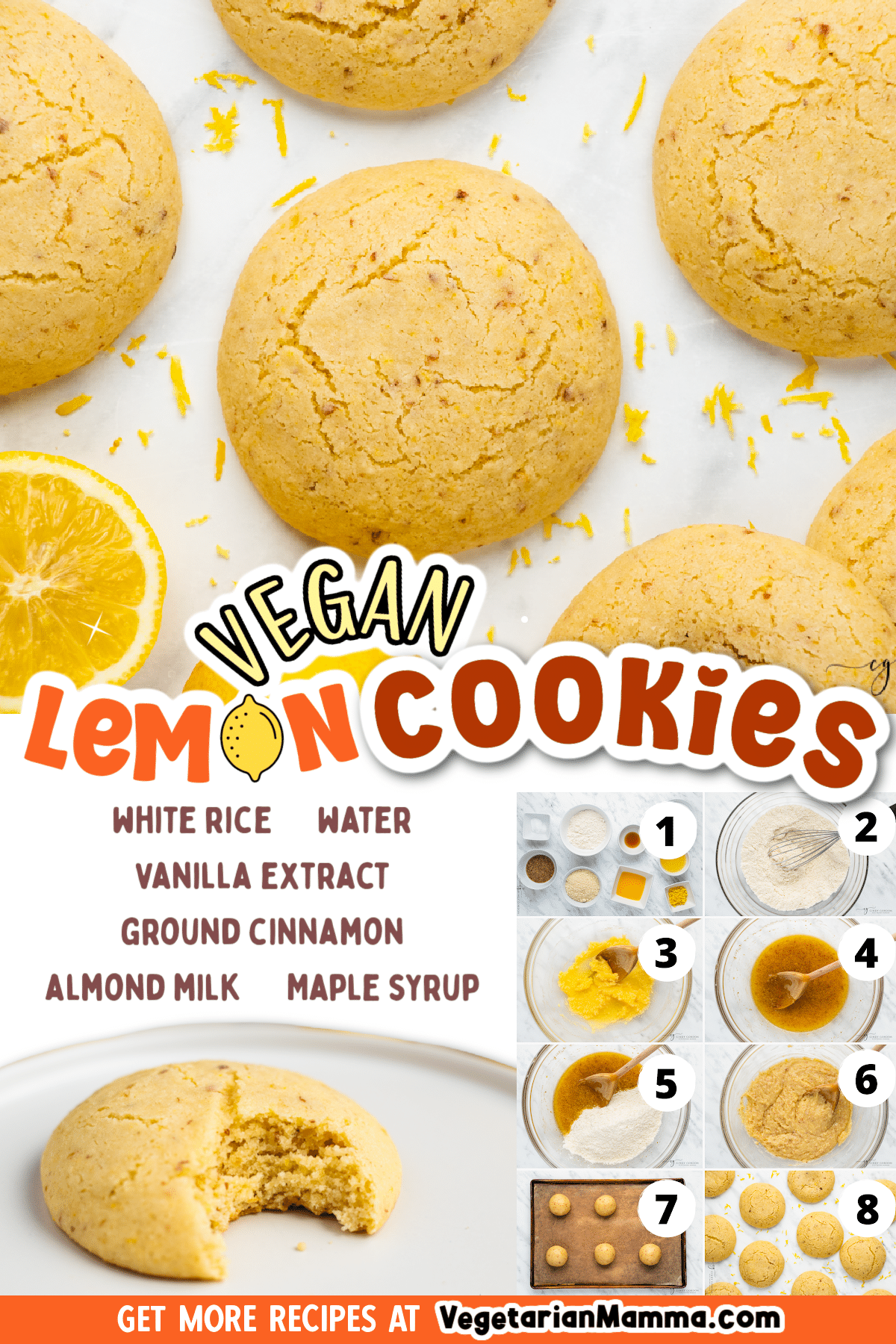 pinterest image that says vegan lemon cookies