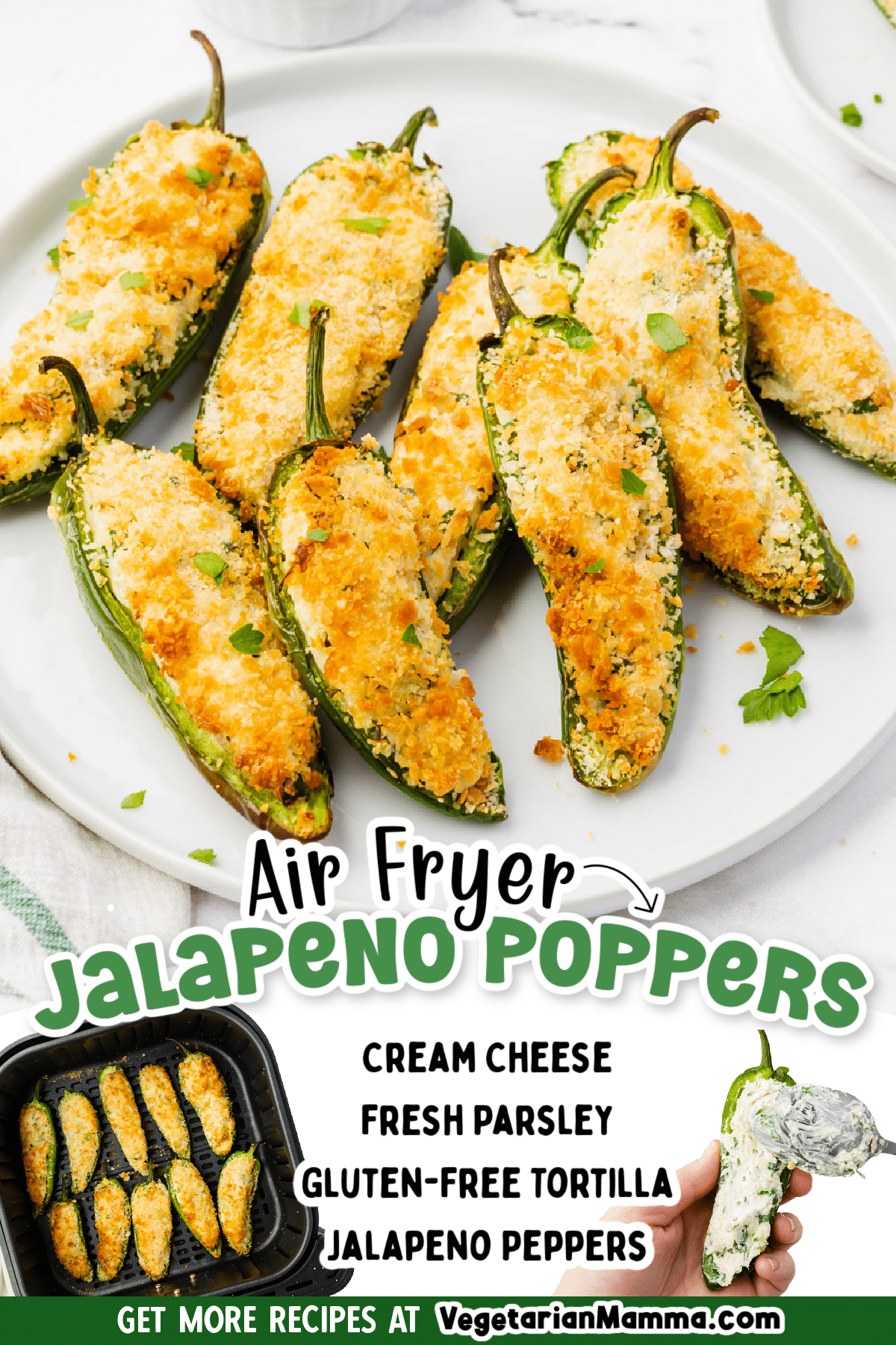 These Air Fryer Jalapeño Poppers are insanely delicious. They are a spicy and mouth watering snack! Oven instructions provided too! | air fryer jalapeno poppers | air fryer recipe |