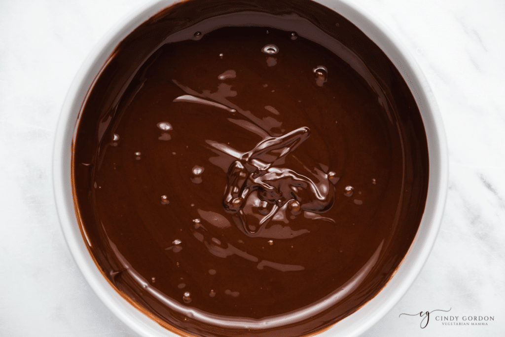 melted chocolate brown in color in a white owl