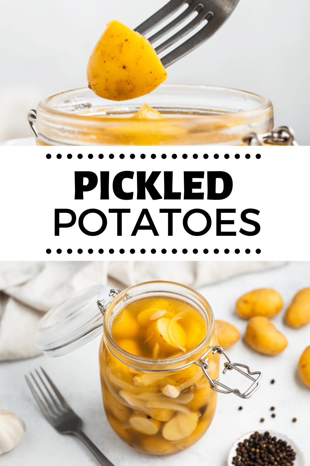 Pickled Potatoes transforms everyday potatoes into a delicious, flavorful and tangy treat. Pickles Potatoes are often served with a salad or as a side to a Mexican themed meal. | Picked Potatoes | Pickling Recipe | Mexican Potatoes