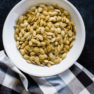 a bowl of pumpkin seeds