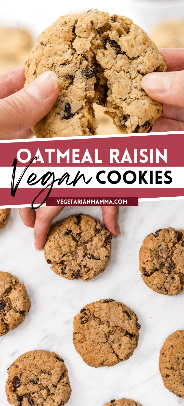 Vegan Oatmeal Raisin Cookies are an insanely easy twist on classic oatmeal raisin cookies. You will not miss the dairy, we promise!