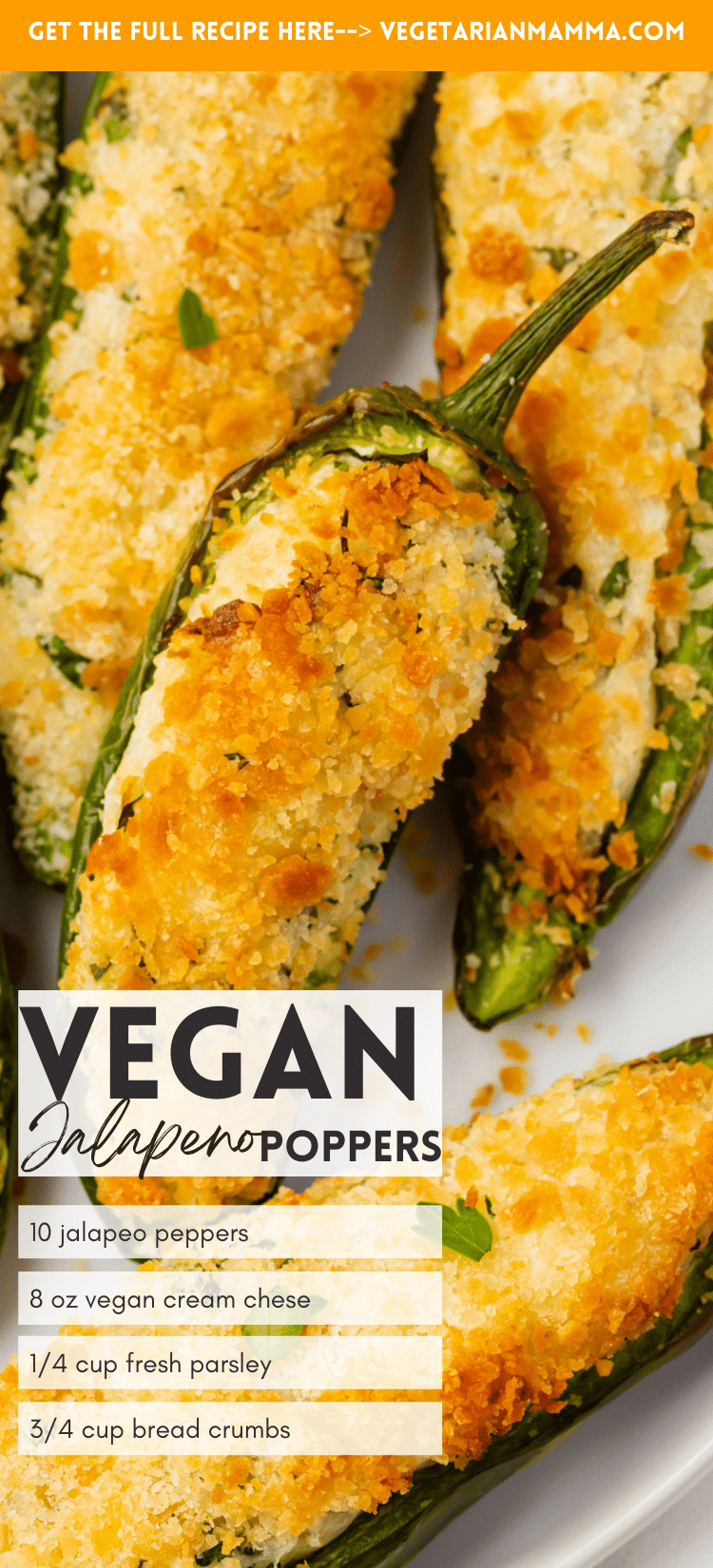 These vegan jalapeno poppers are creamy, crispy, spicy and insanely delicious! This easy appetizer comes together quickly. Air Fryer and Oven directions included!