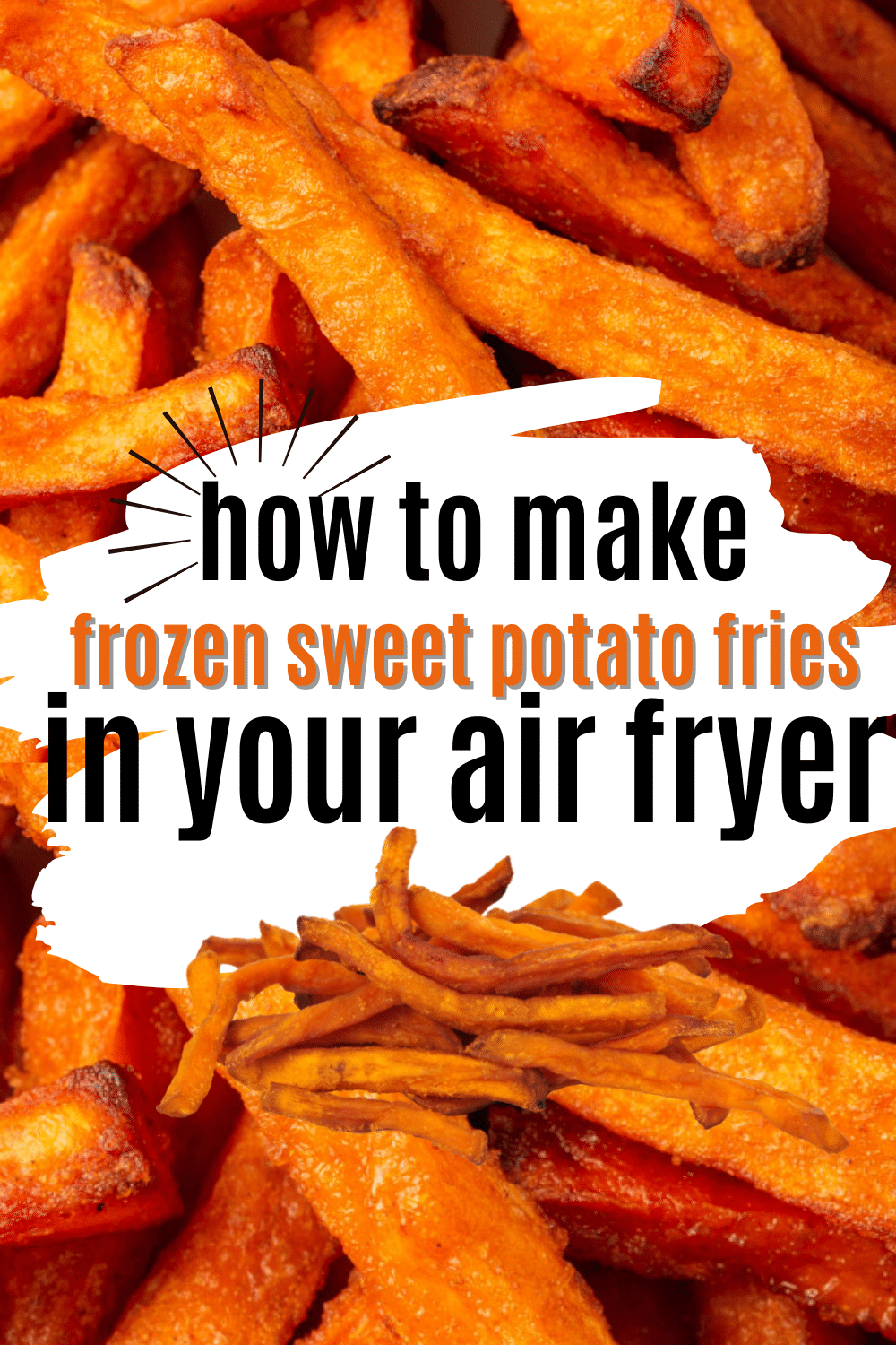 Frozen Sweet Potatoes in Air Fryer is a super quick and easy snack that the entire family will love. Crispy air fryer sweet potato fries never tasted so good! | air fryer frozen foods | sweet potato fries