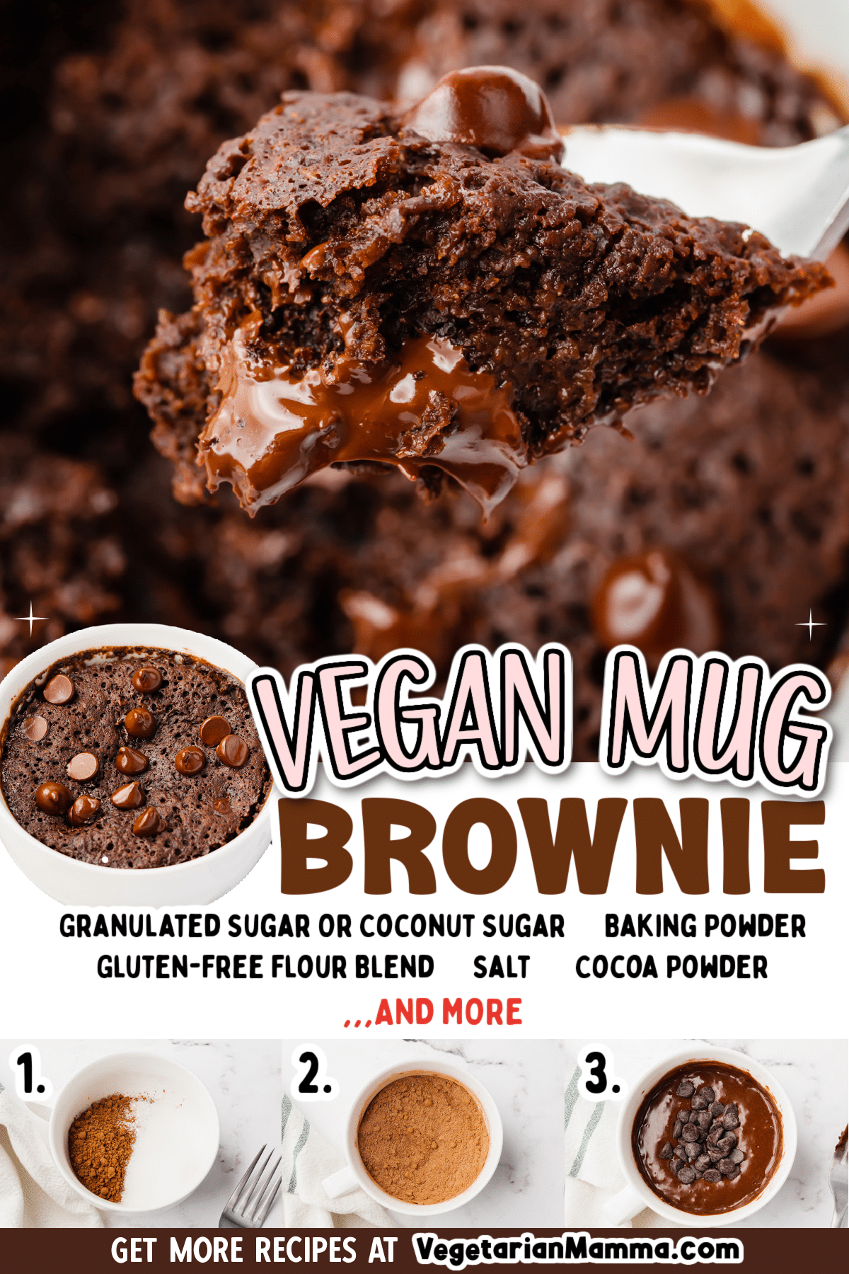This 5 minute, Vegan Mug Brownie is the easiest and quickest single serve chocolate dessert out there! When the late night cravings hit, try this delicious vegan mug brownie! Oh and it is gluten free as well! | vegan chocolate cake | vegan mug cake | gluten free mug cake