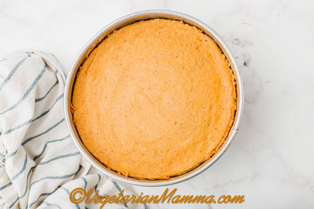 Remove from oven and let cool in the pan.