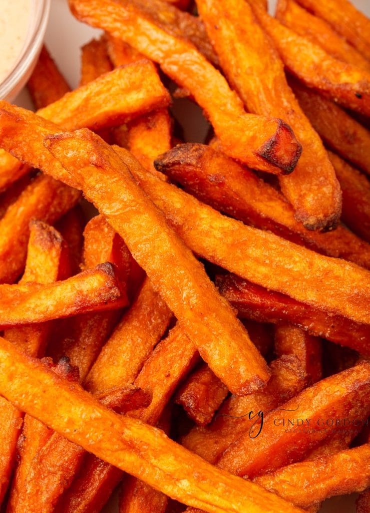bright orange cooked sweet potato fries