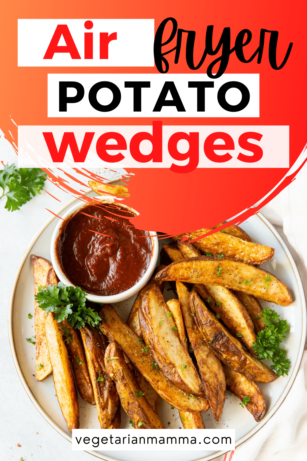 Air Fryer Potato Wedges are perfectly crisp on the outside and tender on the inside! You are going to love these air fryer potato wedges!