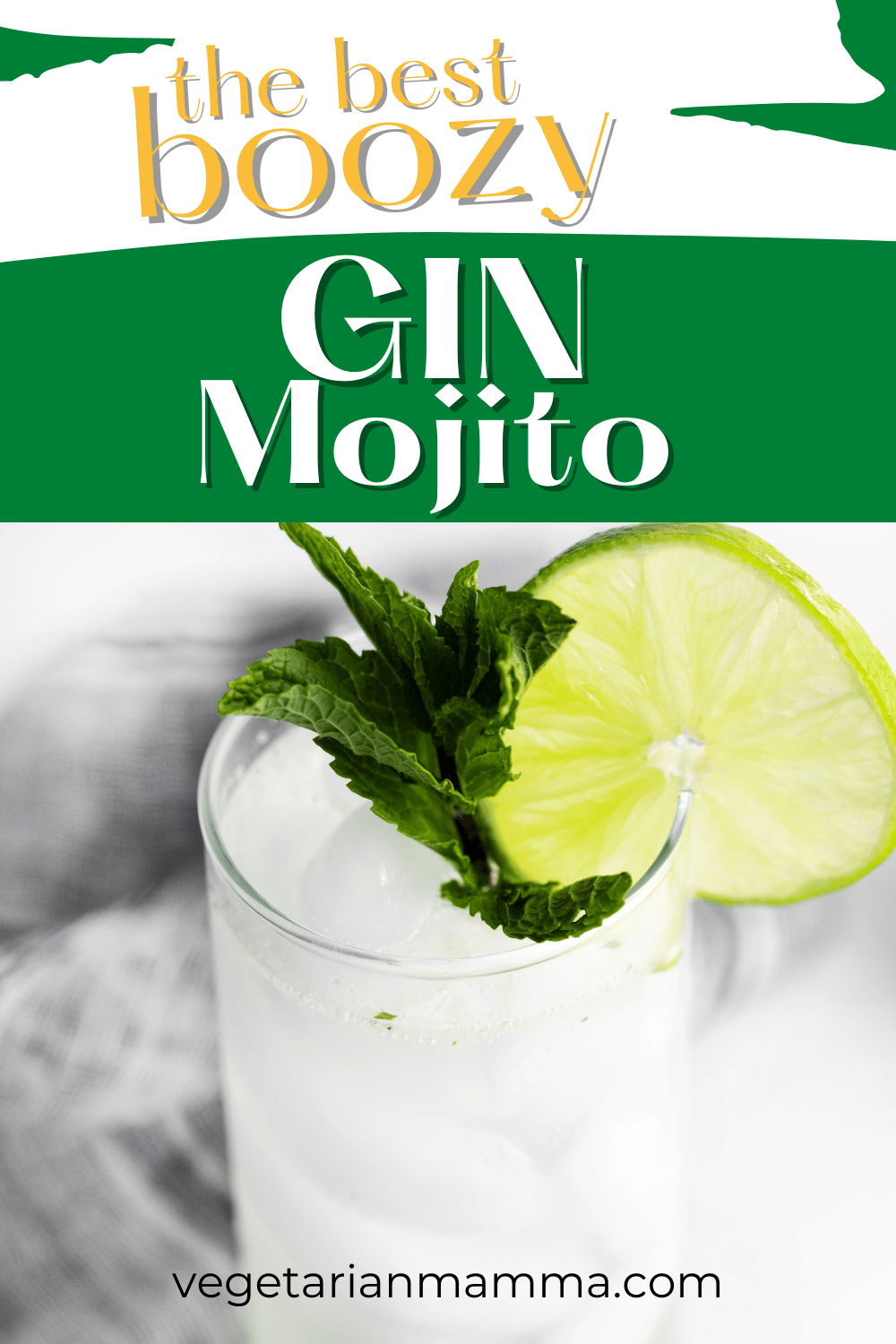 A Gin Mojito is a refreshing twist on the classic rum mojito. This Gin Mojito is quick and easy to make and tastes delicious! | drink recipe | gin drink | gin drink recipe | cocktail recipe | cocktail with gin
