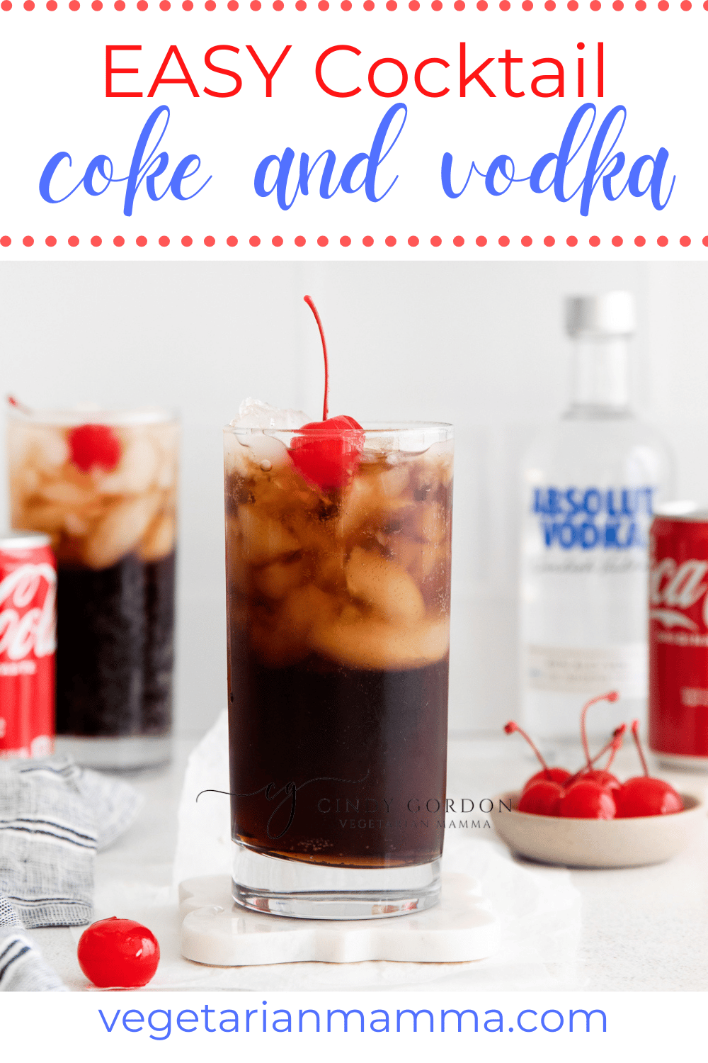 This coke and vodka is a twist on a traditional coke and rum, but we think you will love this combination even more! A garnish with cherry or lime, makes this cocktail perfection. 