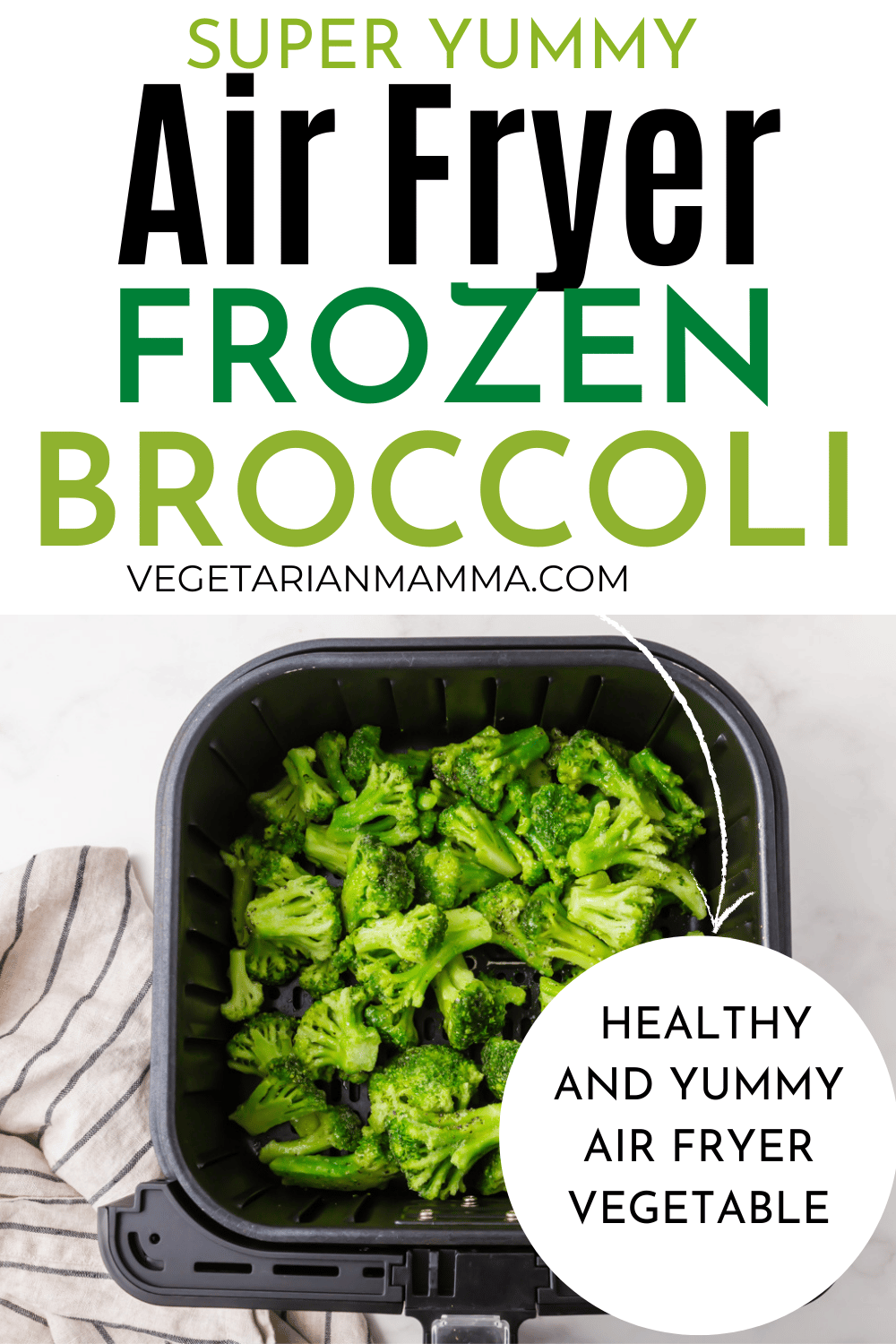 Air Fryer Frozen Broccoli is a tasty side dish that requires little prep and only a few minutes of cook time! You will love how easy and tasty this frozen broccoli in the air fryer is!