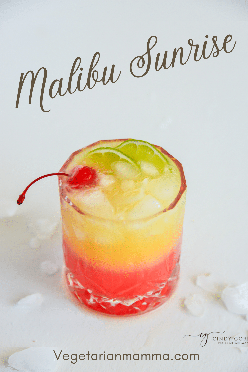 Malibu Sunrise is a fruity, refreshing cocktail that is easy to make and gorgeous to look at! It makes for the perfect drink any time of year.