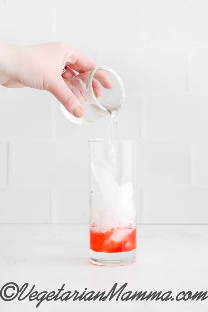 pour rum after grenadine.