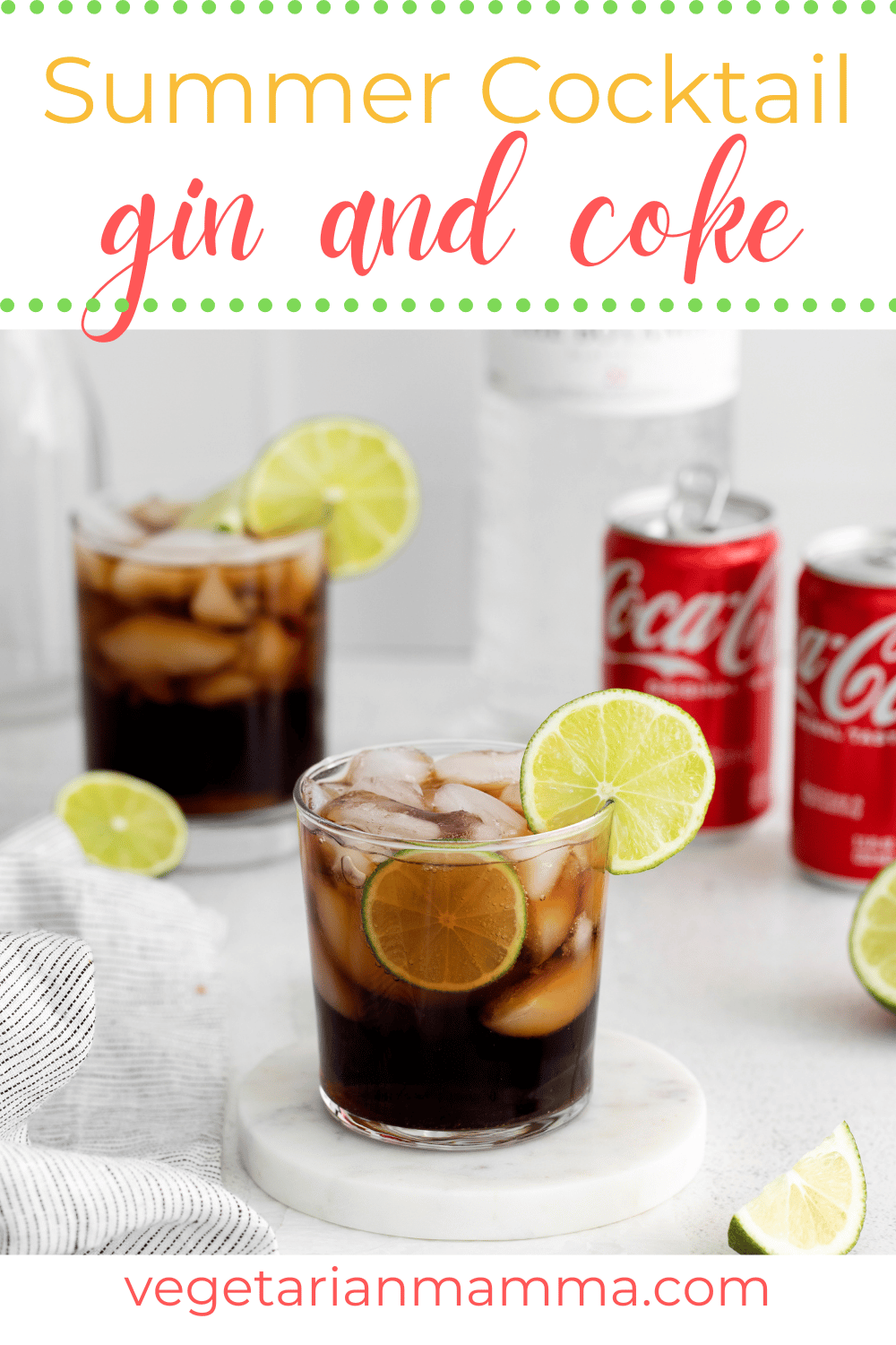 Gin and Coke is a super easy cocktail that is ridiculously easy to make and tastes delicious! The fizz of the Coke pairs well with the gentle bite of the Gin.  | gin drink | gin mixture | cocktail recipe | drink recipe
