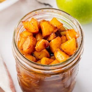 a small jam jar filled with freshly made apple compote