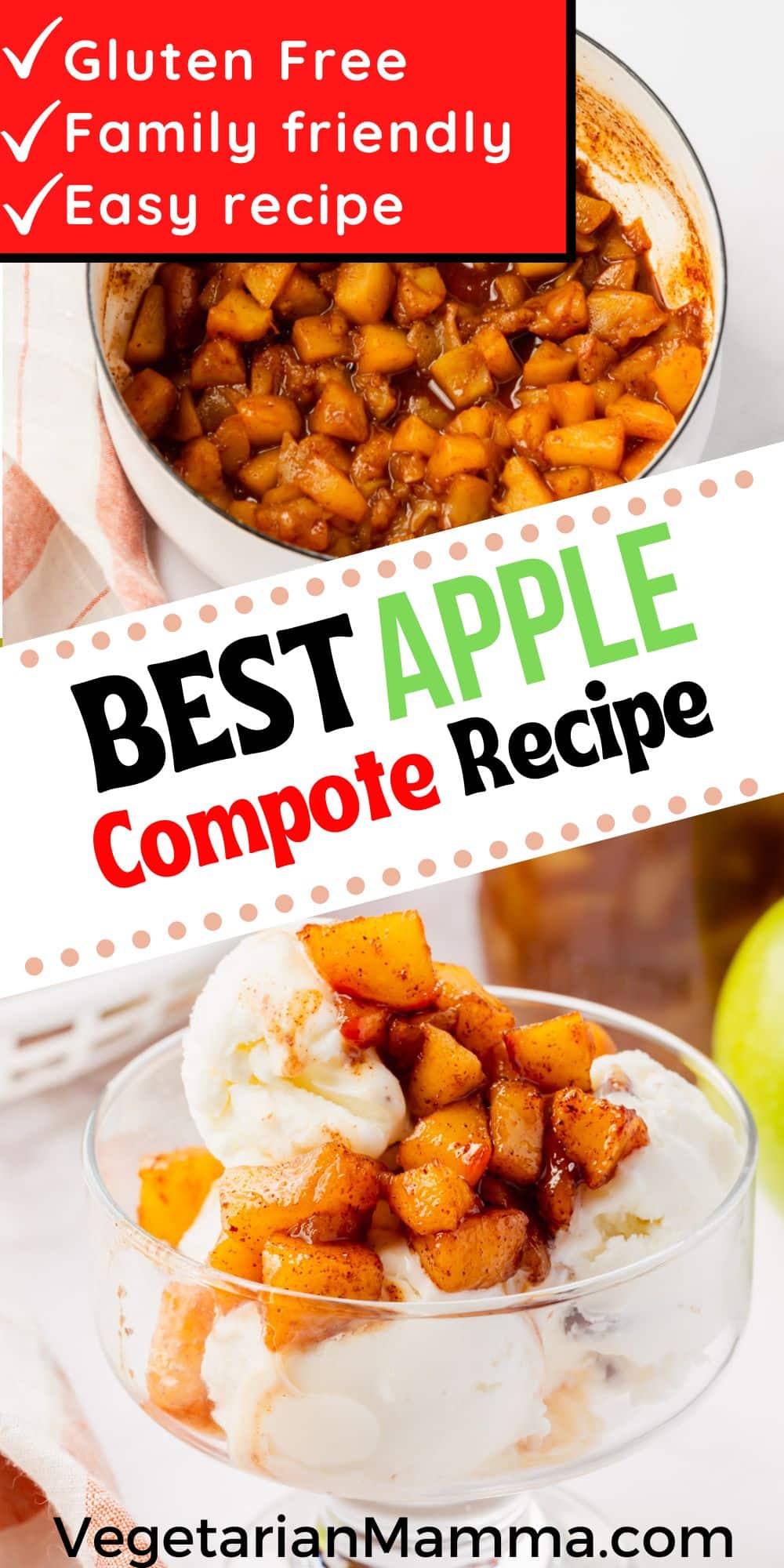 Fresh apples are easily cooked into a spiced Apple Compote that is delicious on everything from pancakes to ice cream. It takes less than 20 minutes to make this tasty apple topping that everyone will love.