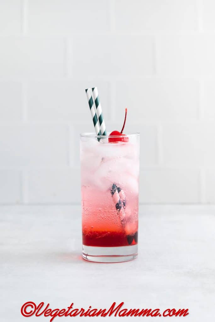 Optional: garnish with a cherry. Enjoy immediately.