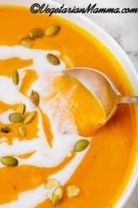 To serve, top with a drizzle of additional coconut milk and sprinkle with salted pepitas. Serve with slices of toasted gluten-free baguette.