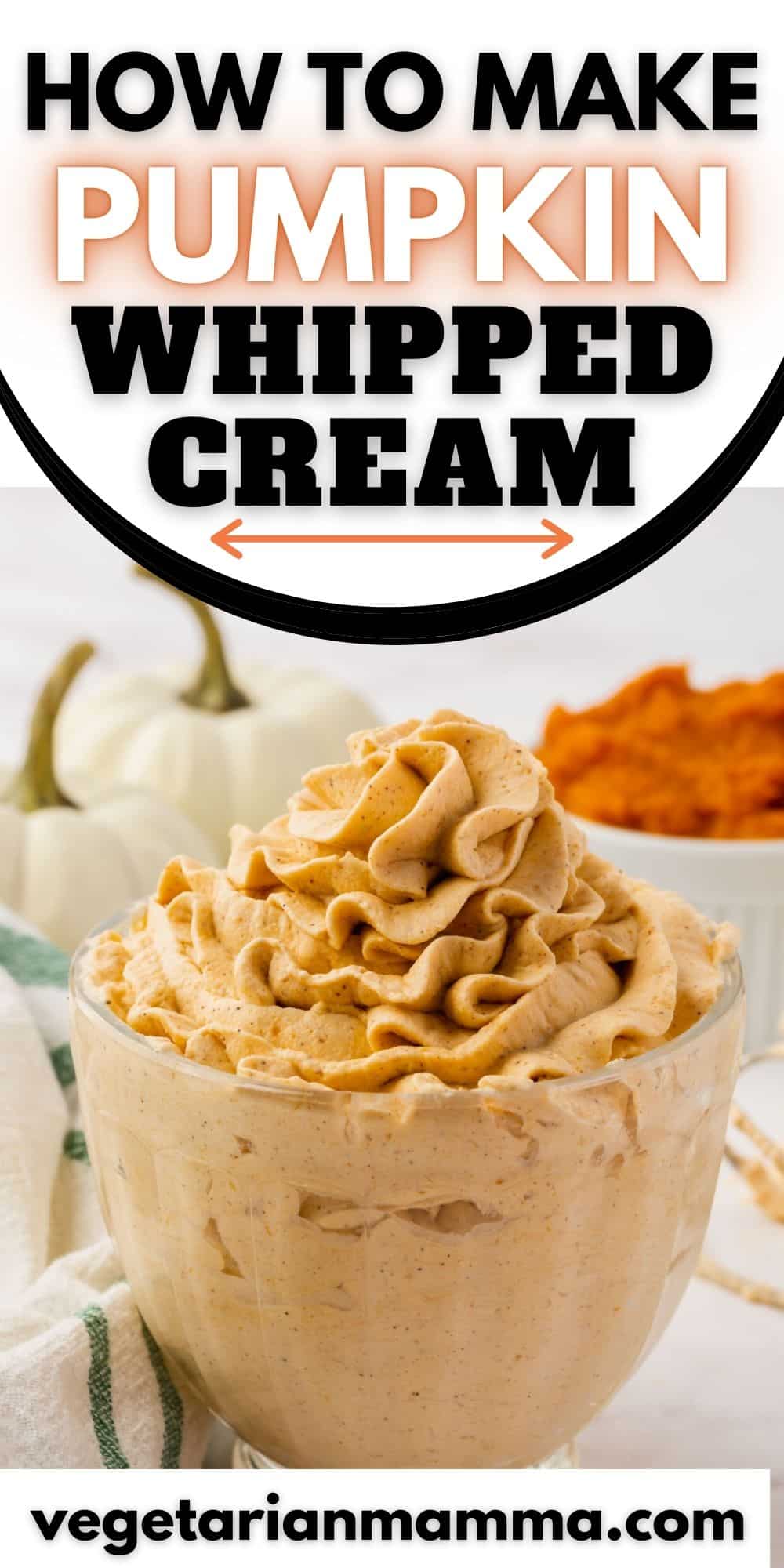 Fluffy, sweet, perfectly spiced, and fortified with real pumpkin puree, this recipe for Pumpkin Whipped Cream is the best ever!