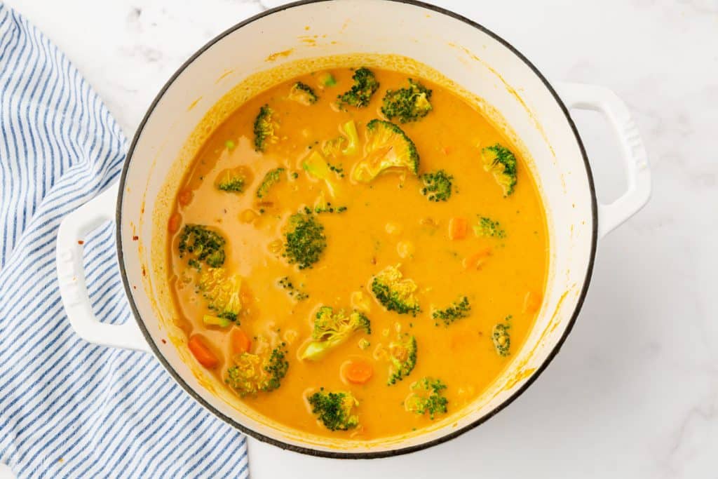 pumpkin curry, simmering on the stove