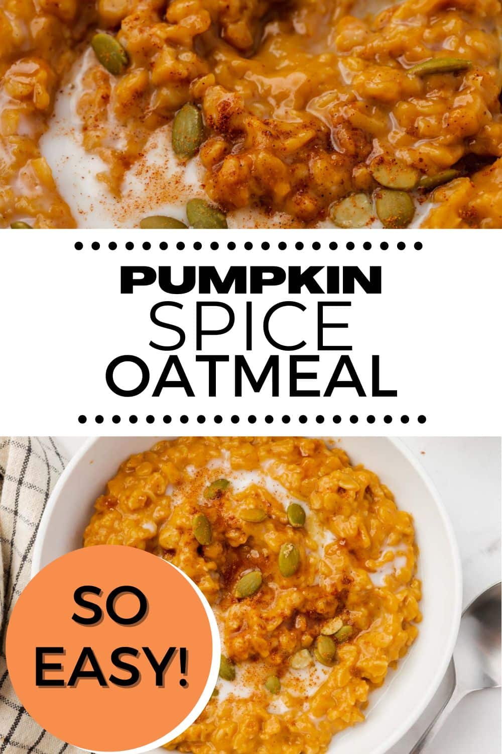 Enjoy a hearty pumpkin-spiced breakfast, cooked in under 10 minutes, using this easy recipe for Pumpkin Spice Oatmeal with real pumpkin and delicious flavors.