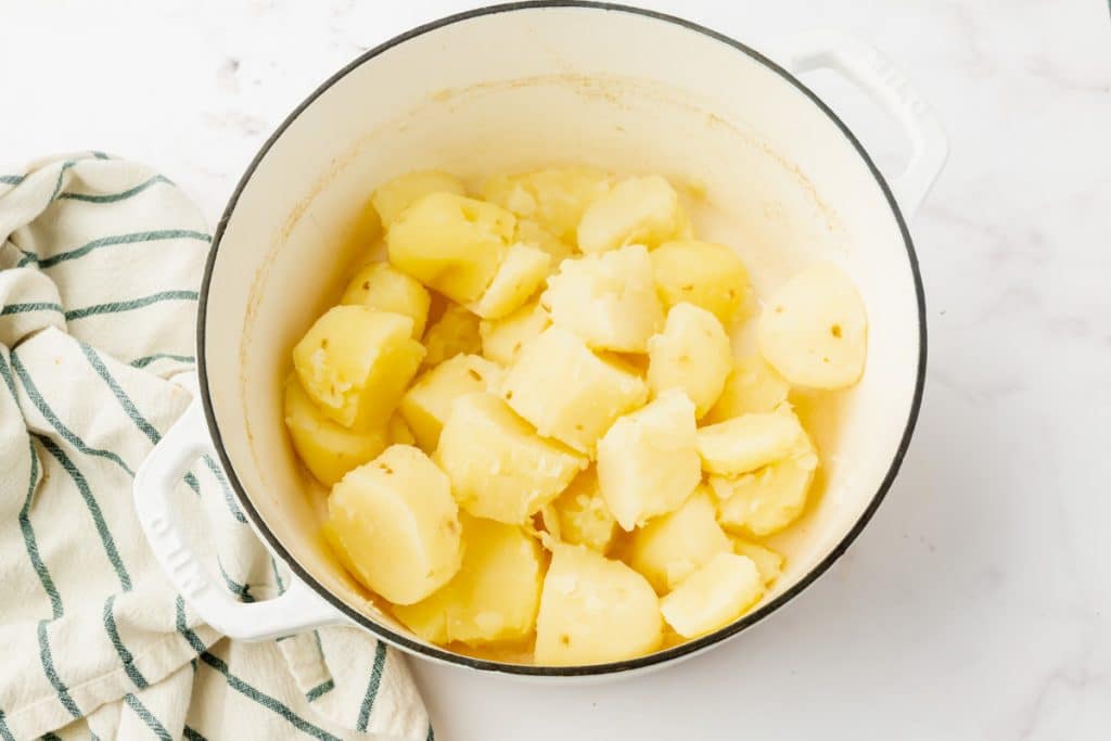 cooked and drained potato cubes.