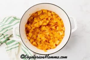 Let simmer for 30 minutes, stirring occasionally, until the apples are very tender and start to break down.