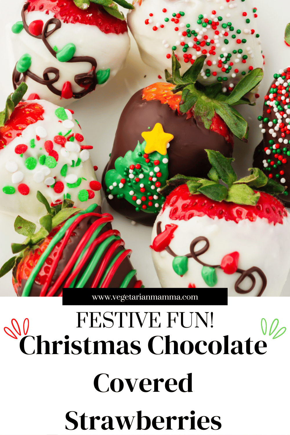 Christmas Chocolate Covered Strawberries are so fun for the holiday season! Have fun decorating strawberries for Christmas with sprinkles and candy melts.