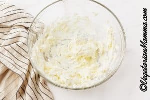 The cream cheese in a bowl and stir for until smooth.