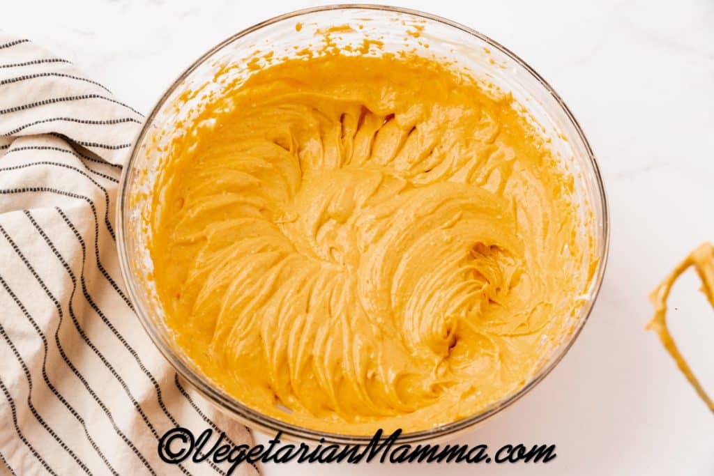 Chilled pumpkin cream cheese mixture.