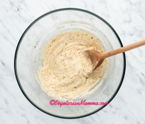 Add the flax egg and vanilla extract and mix through.