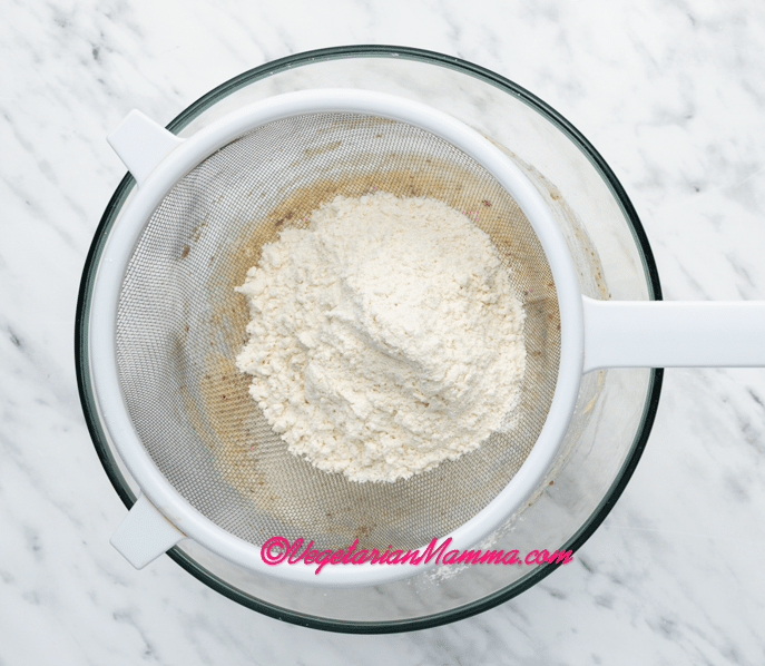 Sift in the flour mixture and fold everything together.