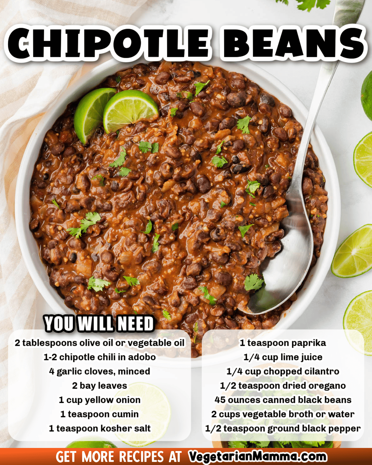 Seasoned Black Beans are a high-protein dish, perfect for making vegetarian tacos, burrito bowls, or eating with a spoon!