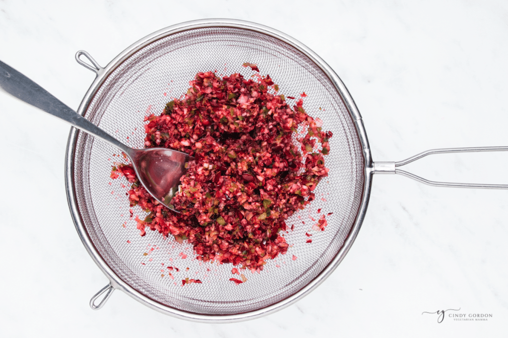 chopped cranberries pressed through a wire sieve.
