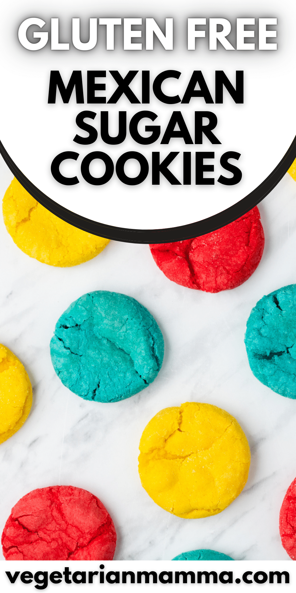 Soft and chewy, and super bright and colorful, these gluten-free Mexican Sugar Cookies are sure to put a smile on anyone's face!
