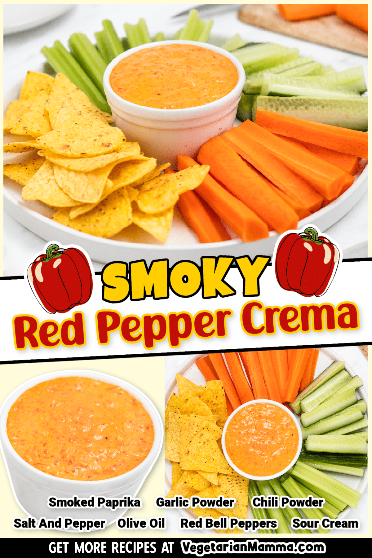 Smoky Red Pepper Crema is a rich and creamy, versatile sauce that fits in perfectly with all of your favorite dishes!