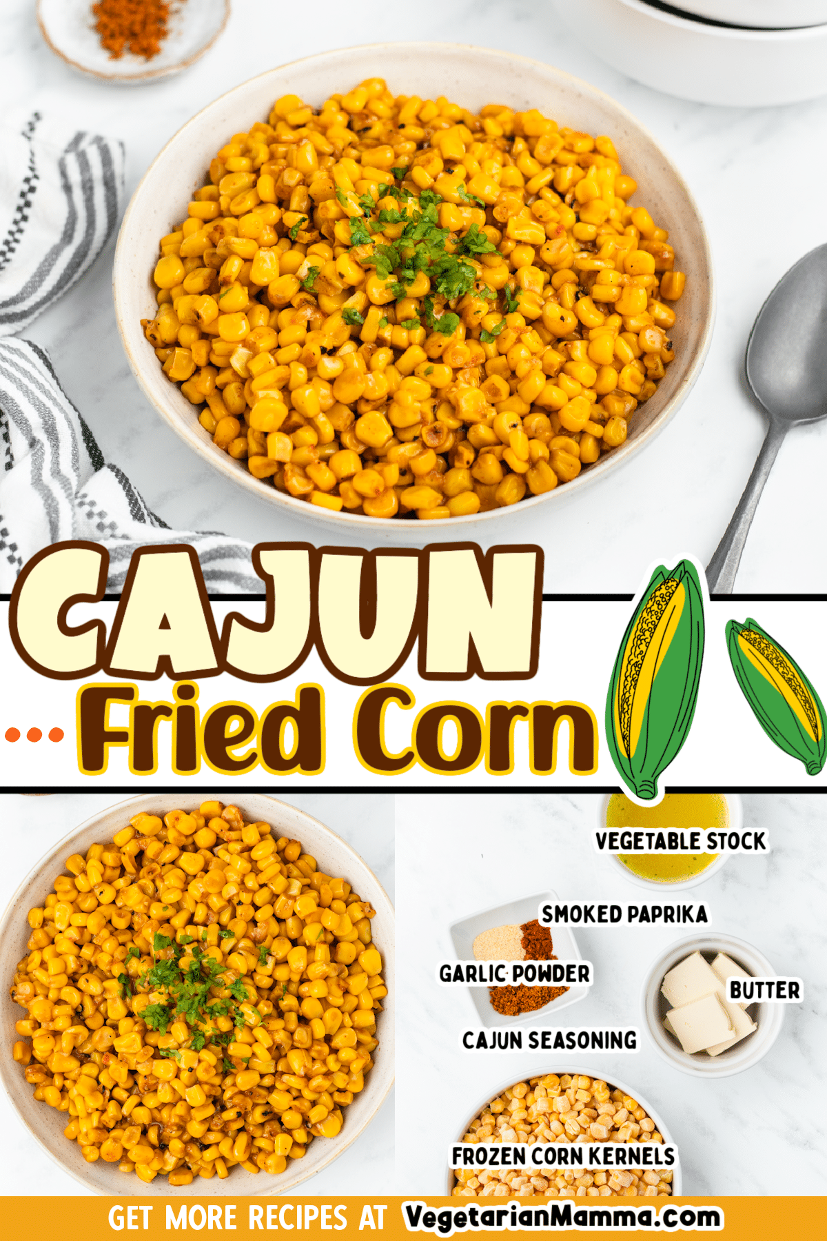 Sweet, spicy, buttery Cajun Fried Corn is super simple to make in just 10 minutes on the stove! Enjoy this easy and delicious Southern side dish with any of your favorite meals.