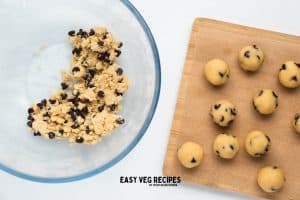 cookie dough rolled into no bake cookie dough bites.