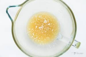 aquafaba and cream of tartar in a bowl.