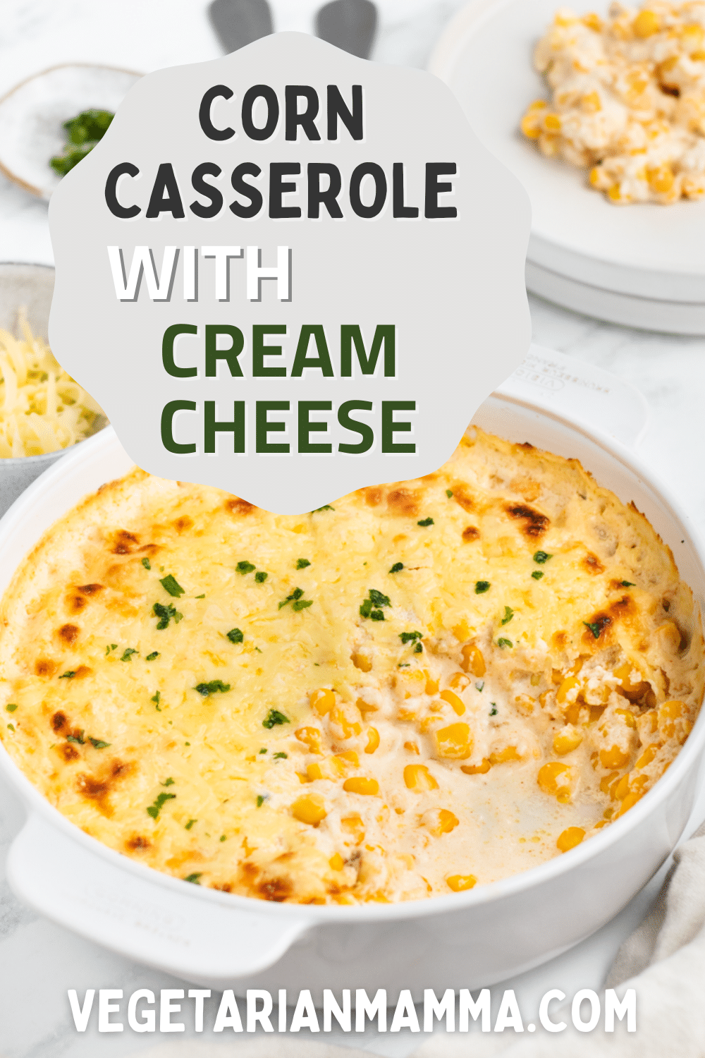 Frozen corn, cream cheese, and a handful of other simple ingredients come together to make the most delicious and easy Corn Casserole with Cream Cheese!