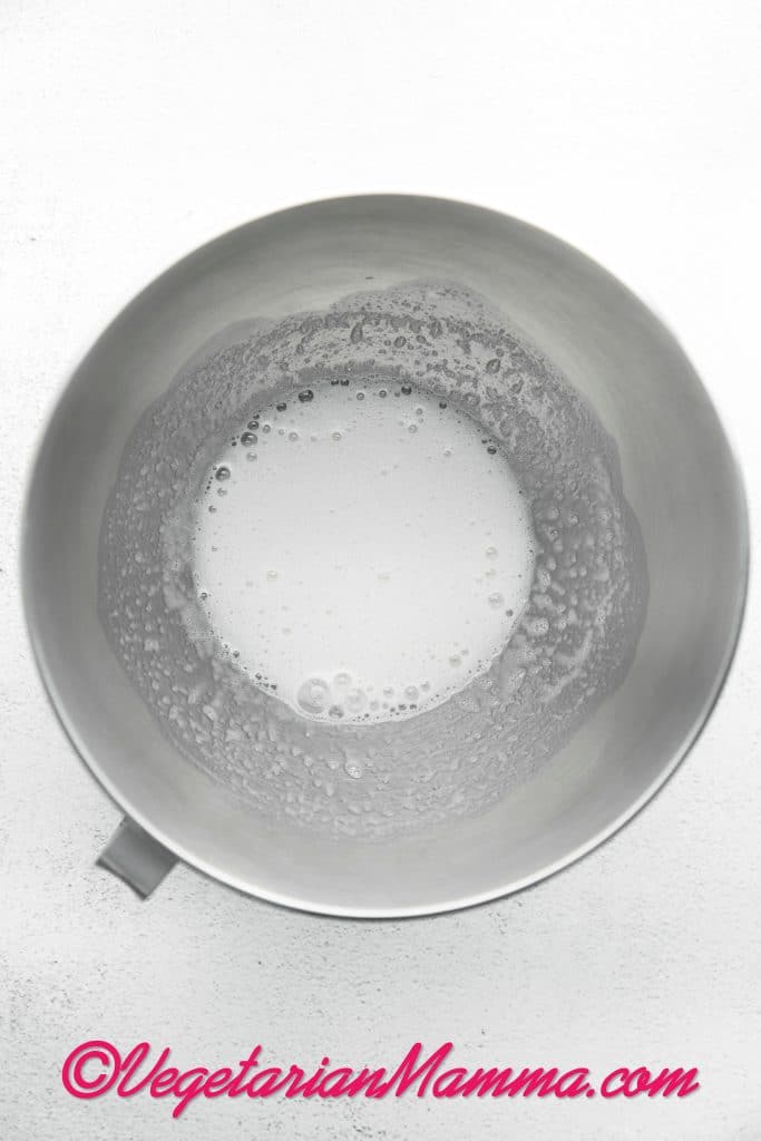 egg whites and sugar in a bowl