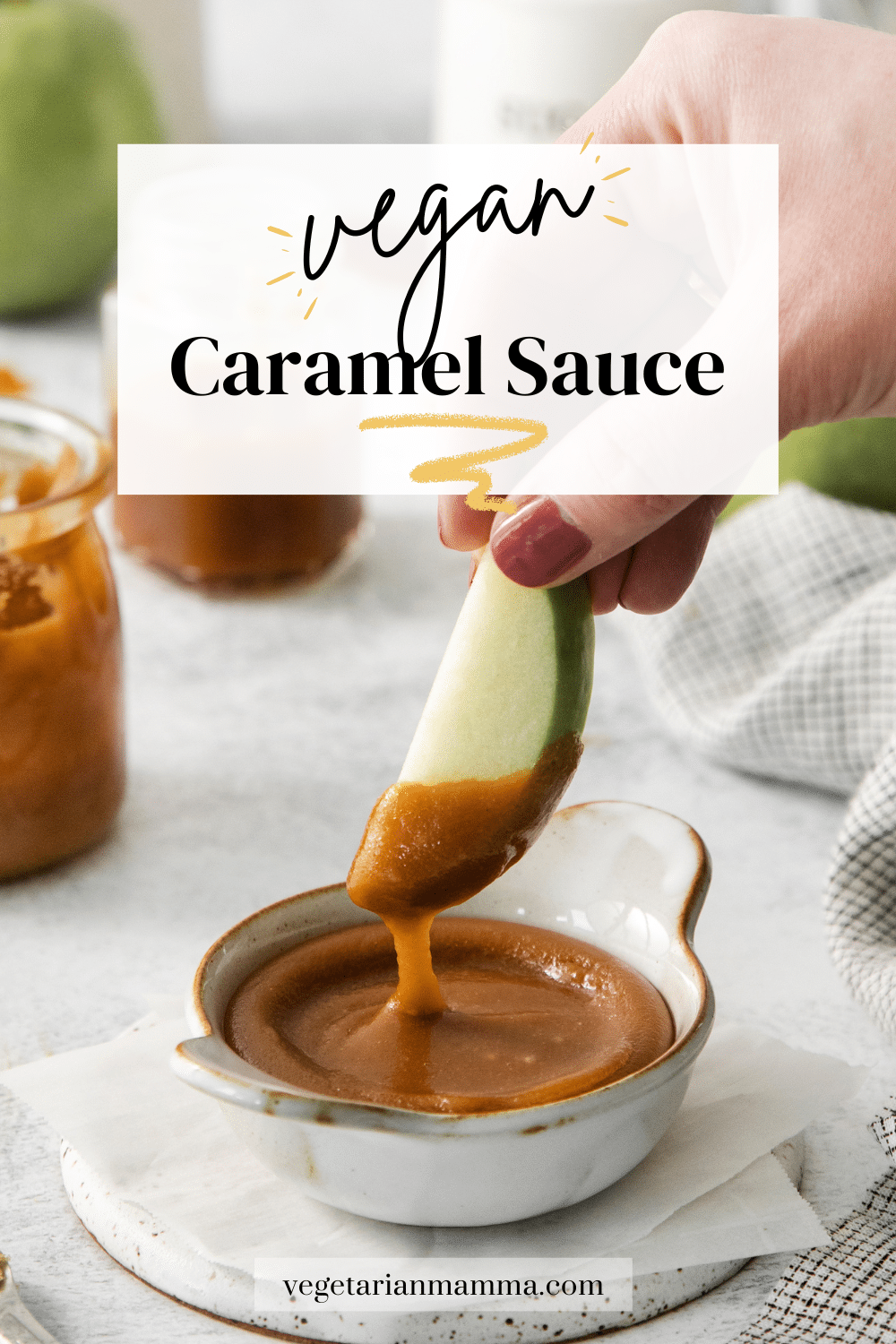 Vegan Caramel Sauce is a no-fuss, dairy free, and deliciously thick recipe that is perfect for pouring over ice cream, making vegan desserts, or sweetening your coffee!
