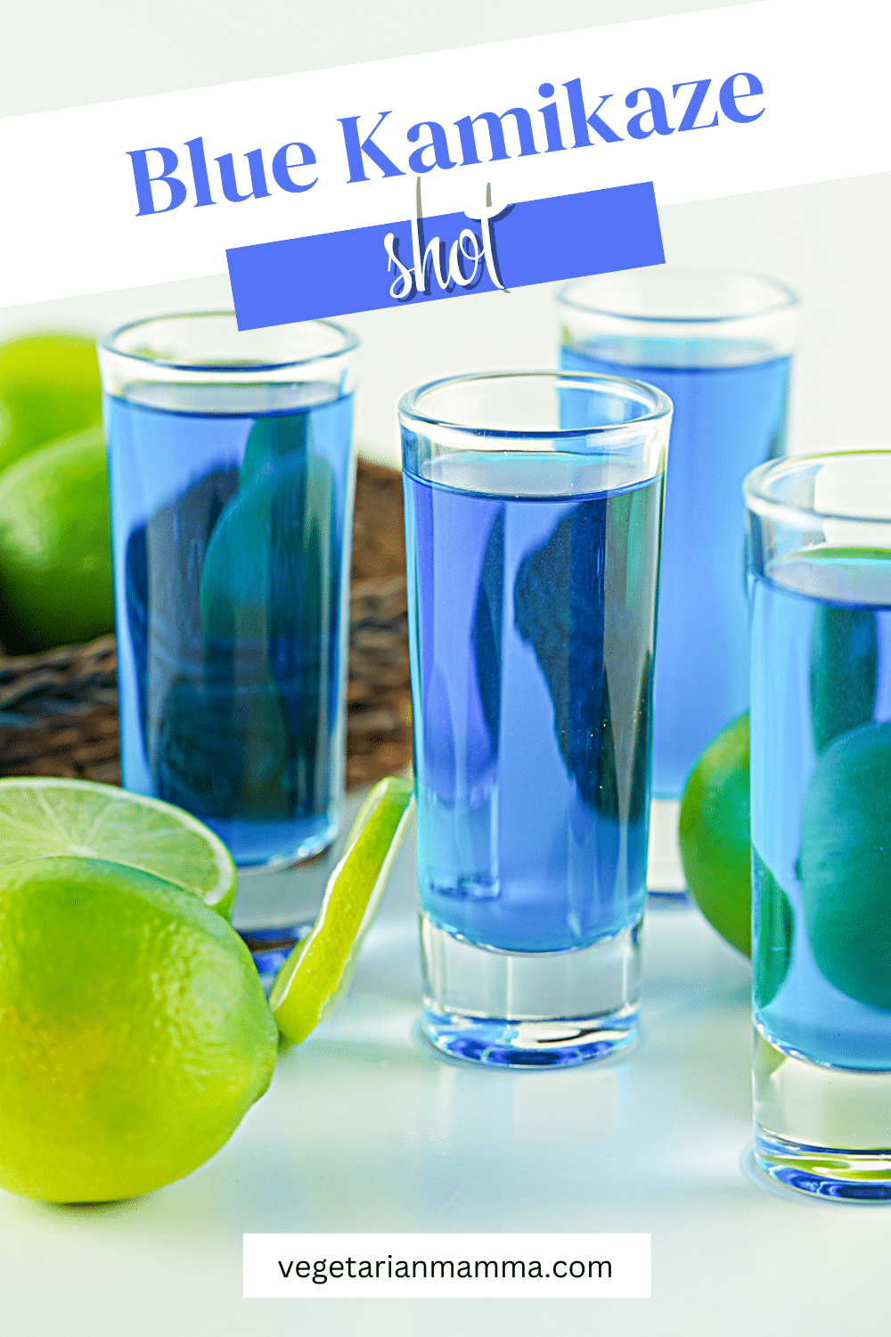 Blue Kamikaze Shot is made with three simple ingredients, tastes amazing, and is such a fun color. Nobody will be able to resist these tasty blue shooters.