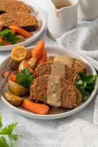 meat and gravy with vegetables