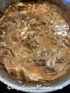 beef stroganoff sauce with added sour cream.