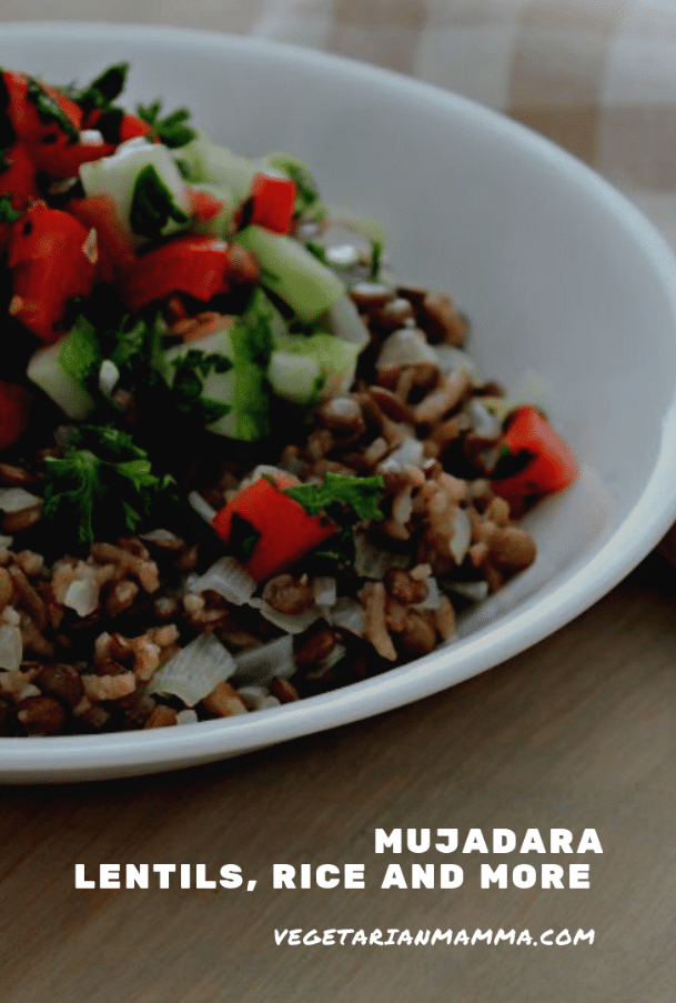 Judara is our Americanized take on the delicious middle eastern lentil and rice dish which is typically called Mujadara. This dish is very hearty with the lentil and rice combination. The cucumber tomato salad that dresses the lentils elevates the dish. via @vegetarian mamma