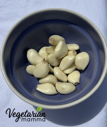 a bowl of garlic